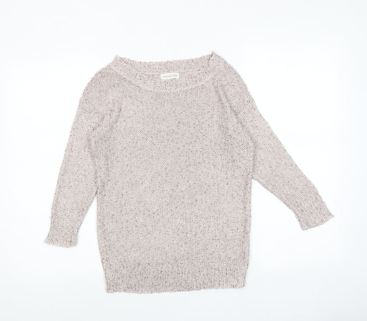Monsoon Womens Pink Boat Neck Acrylic Pullover Jumper Size S