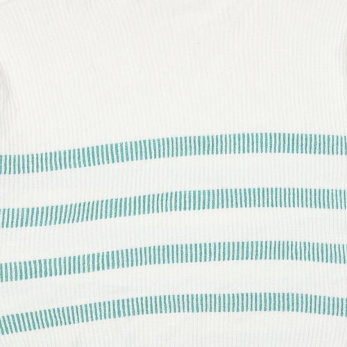 VILA Womens White Round Neck Striped Acrylic Pullover Jumper Size XL