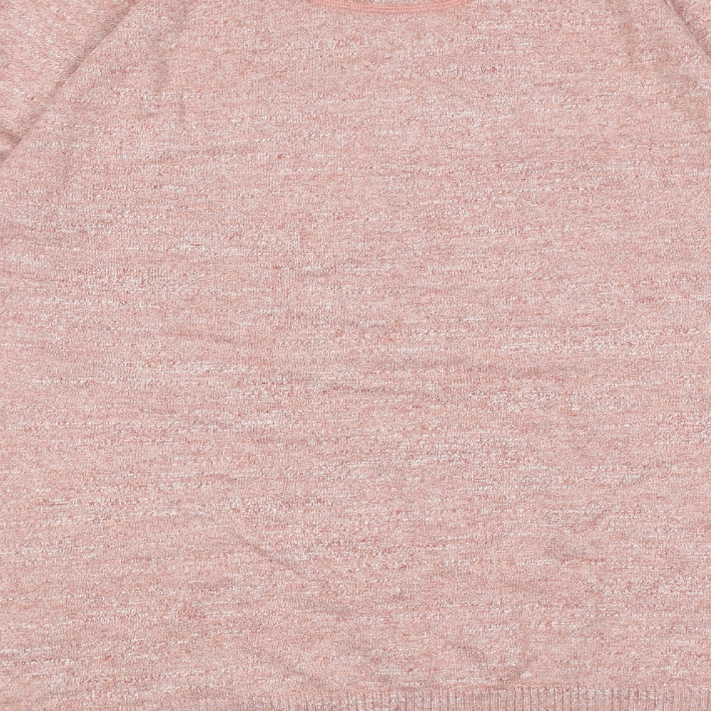 White Stuff Mens Pink Round Neck Cotton Pullover Jumper Size M Long Sleeve