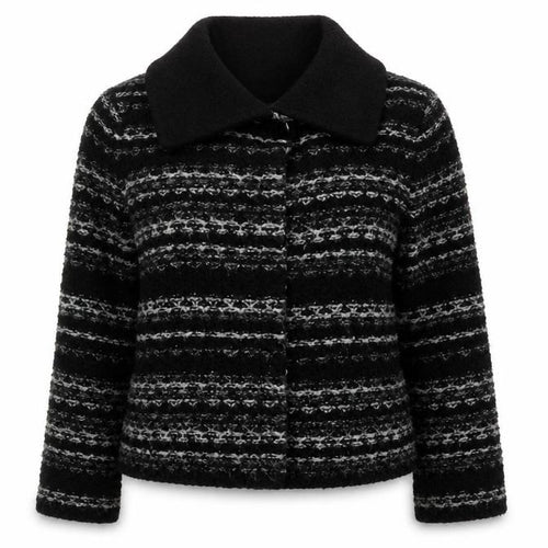 Debenhams Womens Black Collared Geometric Acrylic Cardigan Jumper Size 10