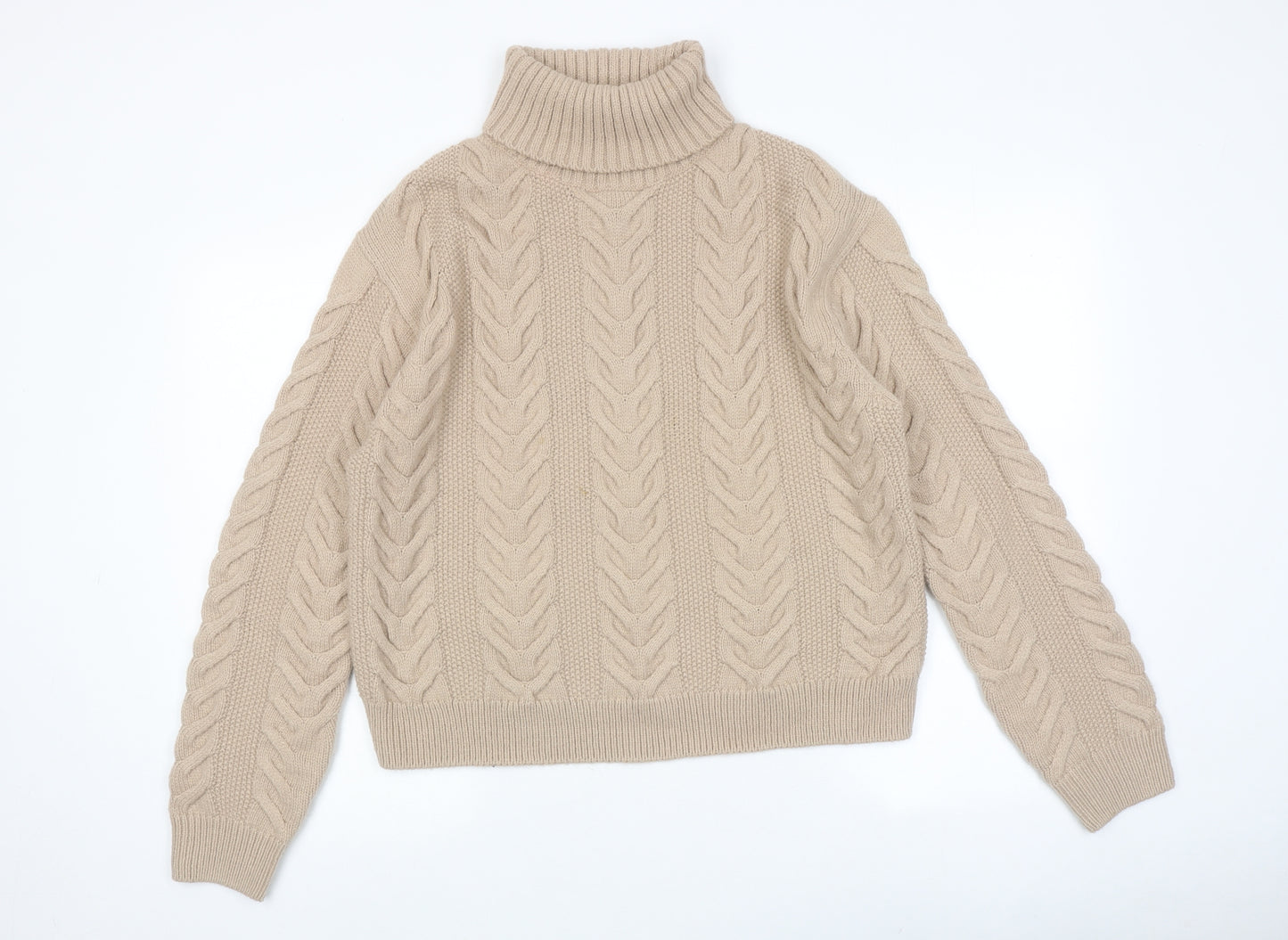 Marks and Spencer Womens Brown Roll Neck Acrylic Pullover Jumper Size M