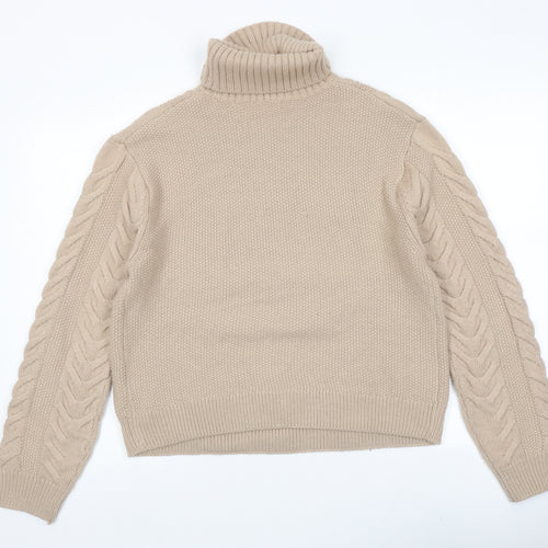 Marks and Spencer Womens Brown Roll Neck Acrylic Pullover Jumper Size M
