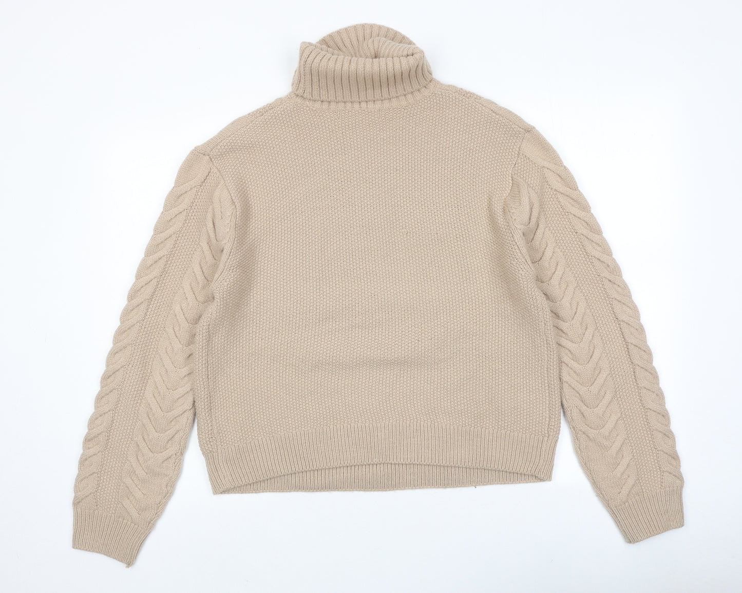 Marks and Spencer Womens Brown Roll Neck Acrylic Pullover Jumper Size M