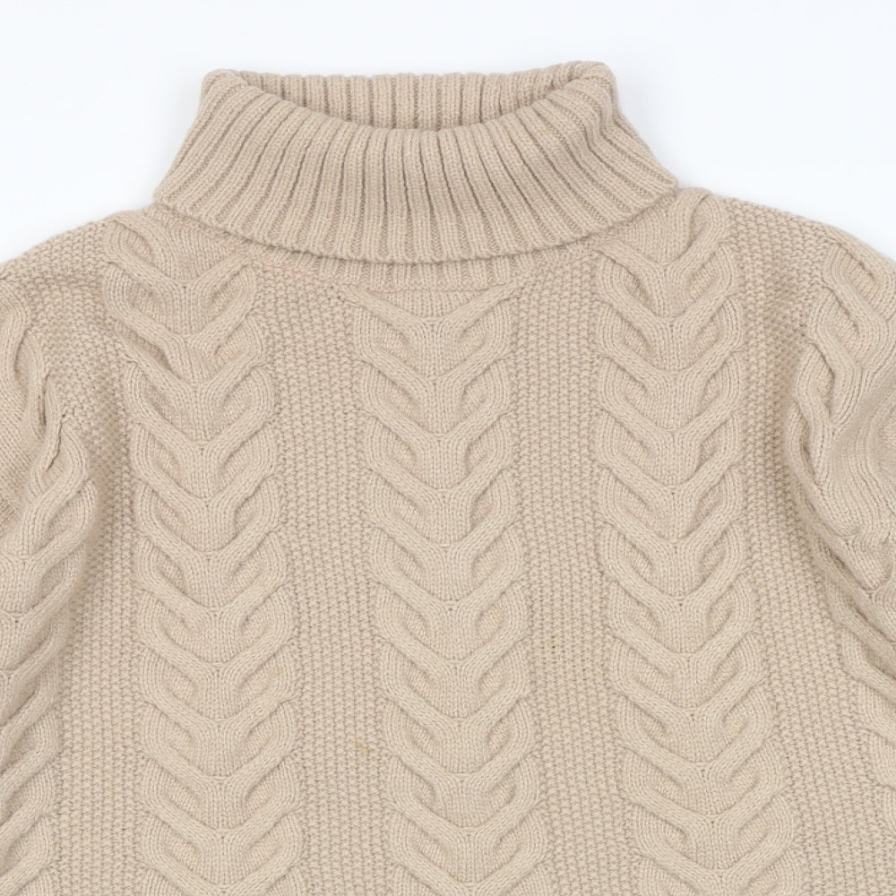 Marks and Spencer Womens Brown Roll Neck Acrylic Pullover Jumper Size M