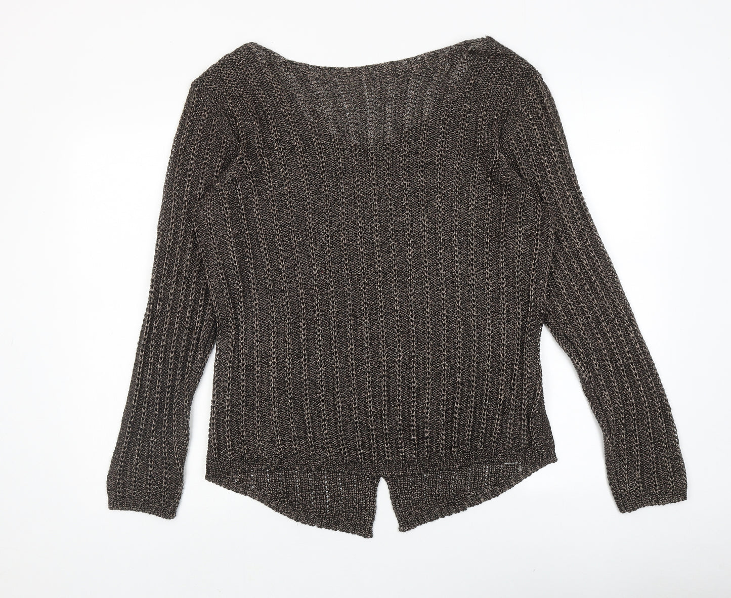 Per Una Womens Brown Boat Neck Acrylic Pullover Jumper Size 18
