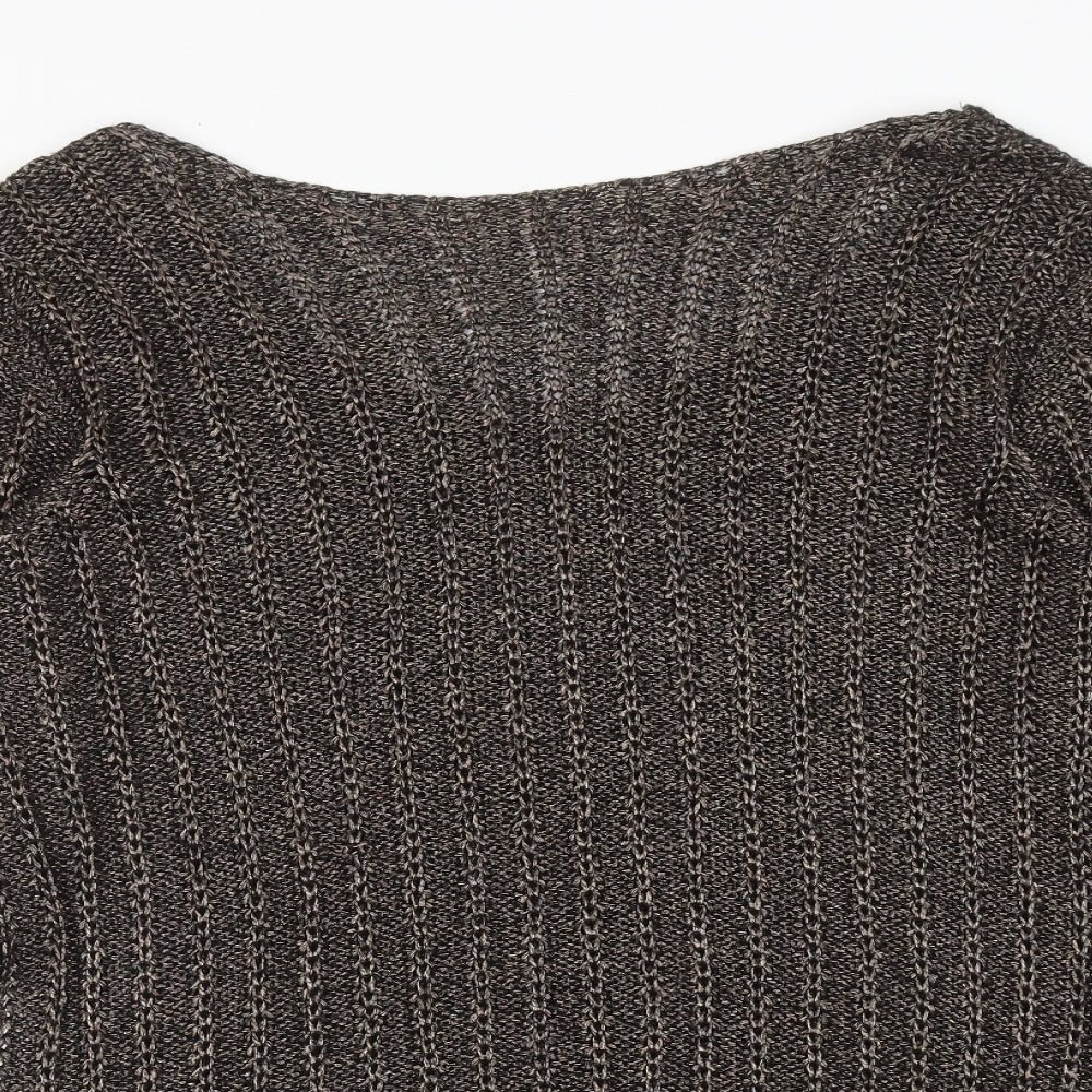 Per Una Womens Brown Boat Neck Acrylic Pullover Jumper Size 18