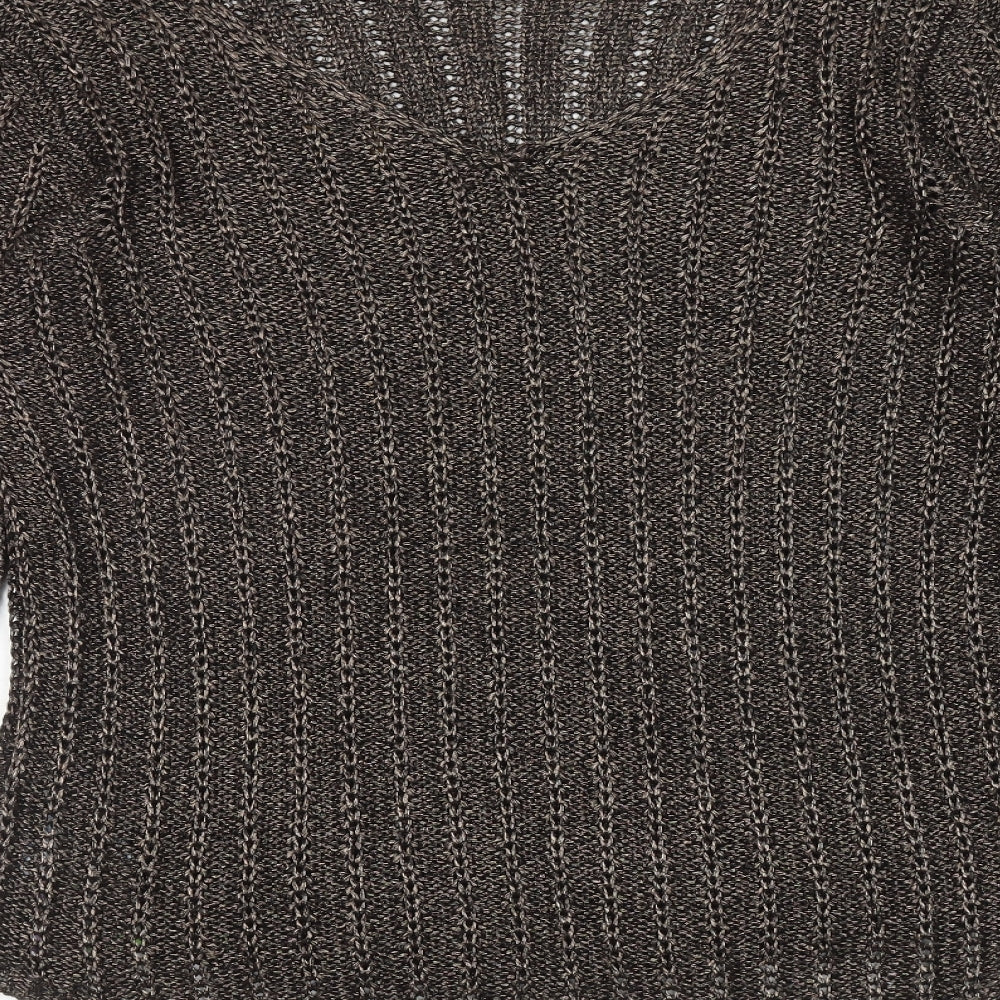 Per Una Womens Brown Boat Neck Acrylic Pullover Jumper Size 18