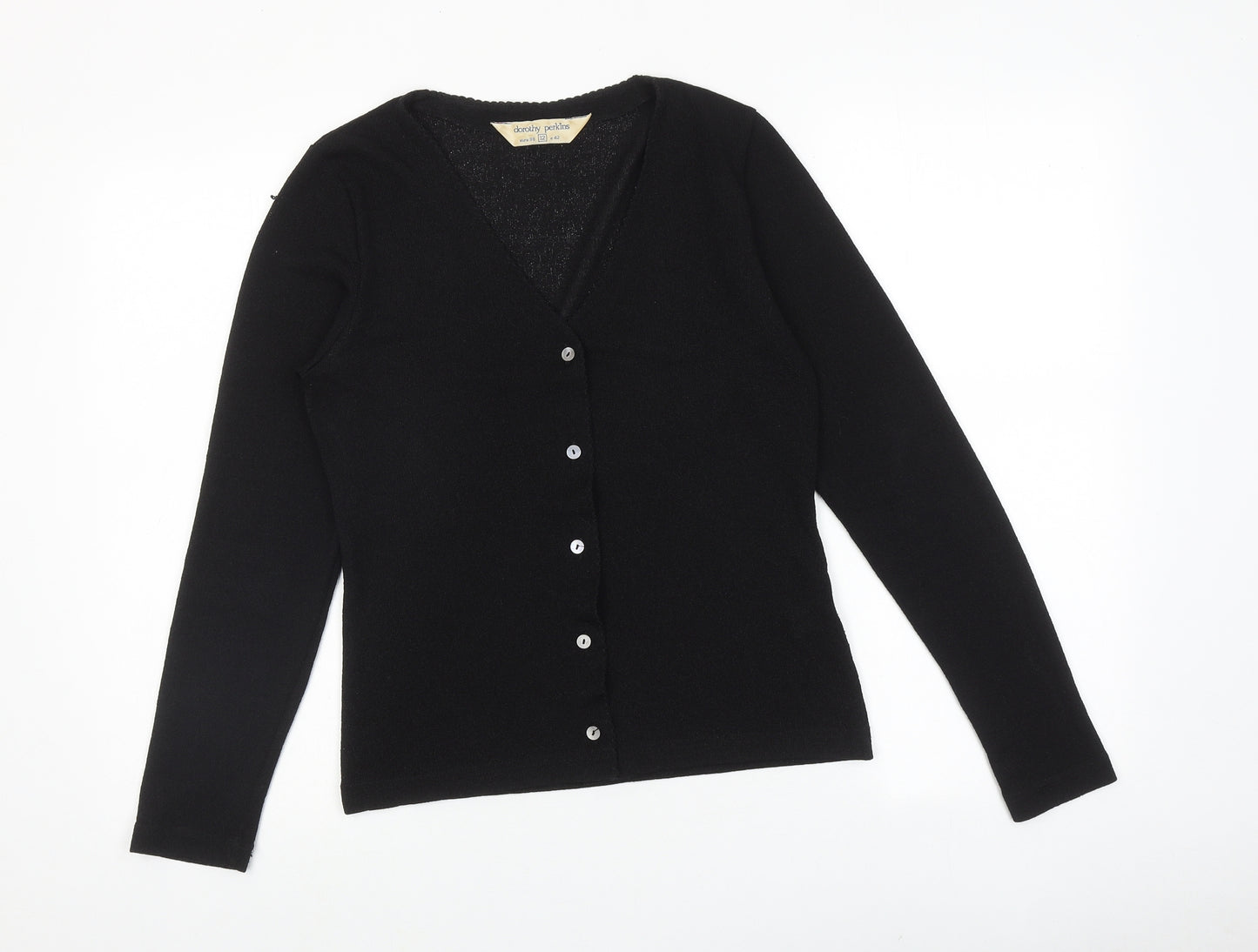Dorothy Perkins Womens Black V-Neck Polyester Cardigan Jumper Size 12