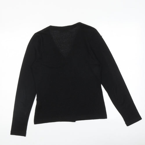 Dorothy Perkins Womens Black V-Neck Polyester Cardigan Jumper Size 12