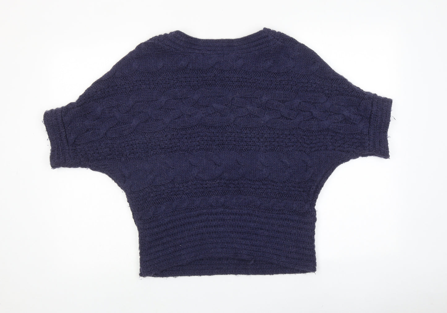 Indigo Womens Blue Round Neck Acrylic Pullover Jumper Size 12