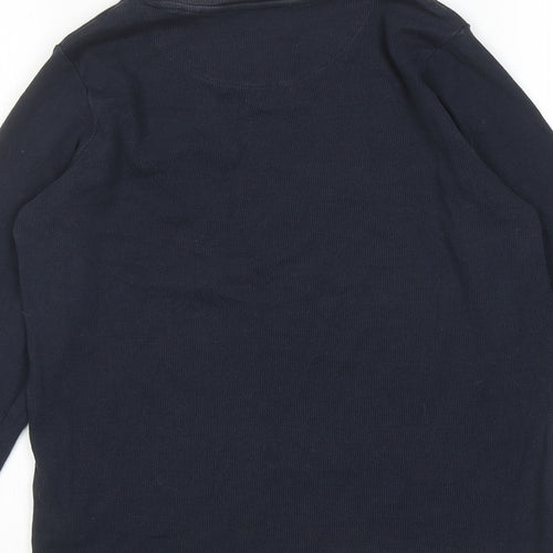 NEXT Girls Blue Cotton Basic T-Shirt Size 12 Years Boat Neck Pullover