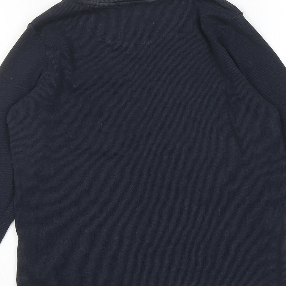 NEXT Girls Blue Cotton Basic T-Shirt Size 12 Years Boat Neck Pullover