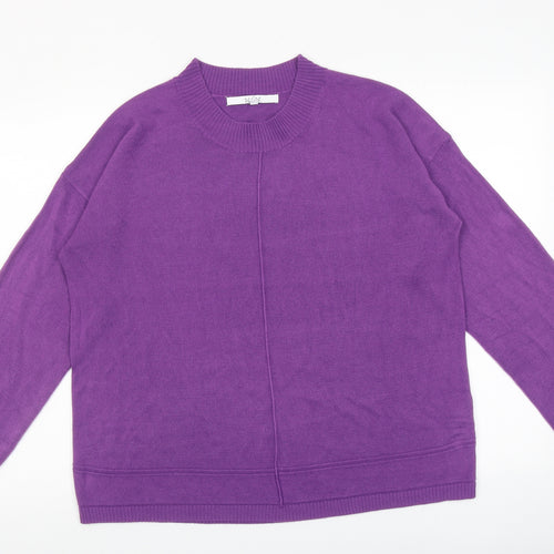 Vida Vi Womens Purple Round Neck Acrylic Pullover Jumper Size XL