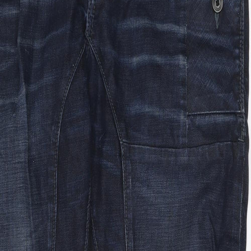 JACK & JONES Mens Blue Cotton Straight Jeans Size 32 in L30 in Regular Button