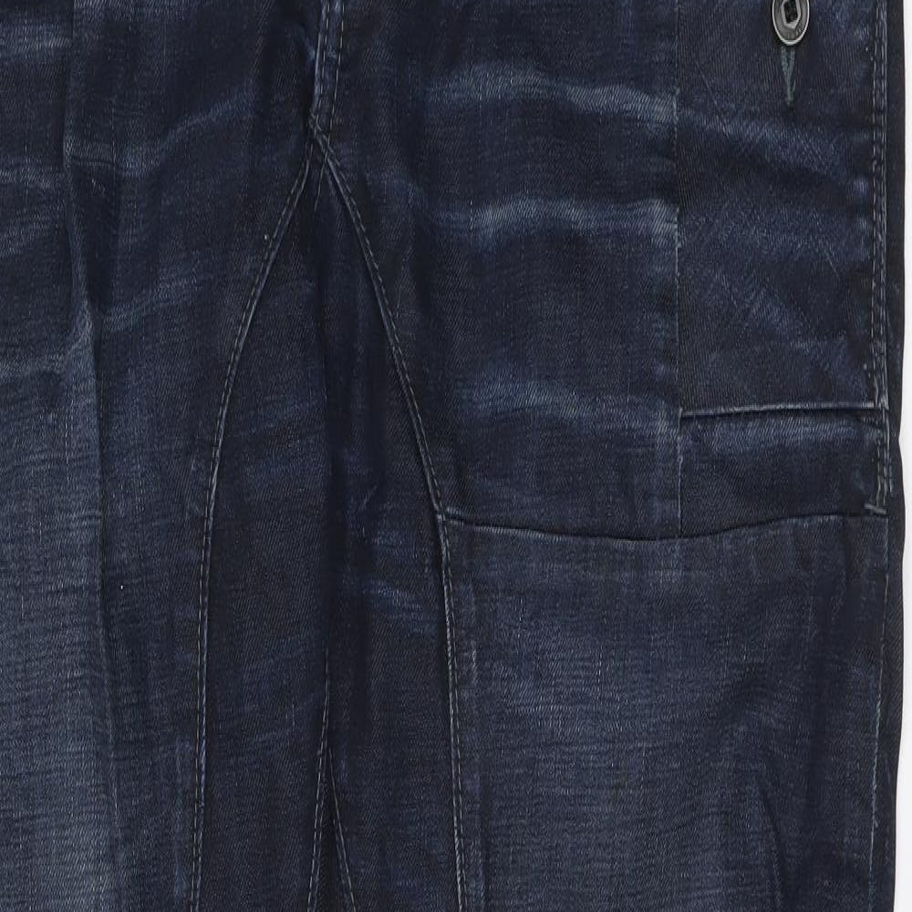 JACK & JONES Mens Blue Cotton Straight Jeans Size 32 in L30 in Regular Button