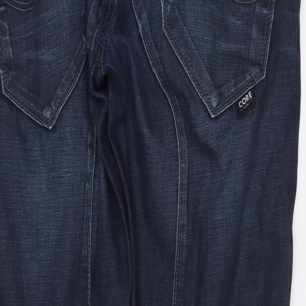 JACK & JONES Mens Blue Cotton Straight Jeans Size 32 in L30 in Regular Button