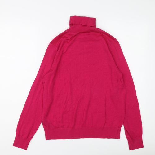 Marks and Spencer Womens Pink Roll Neck Wool Pullover Jumper Size 10