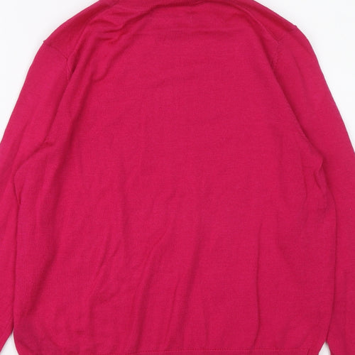 Marks and Spencer Womens Pink Roll Neck Wool Pullover Jumper Size 10