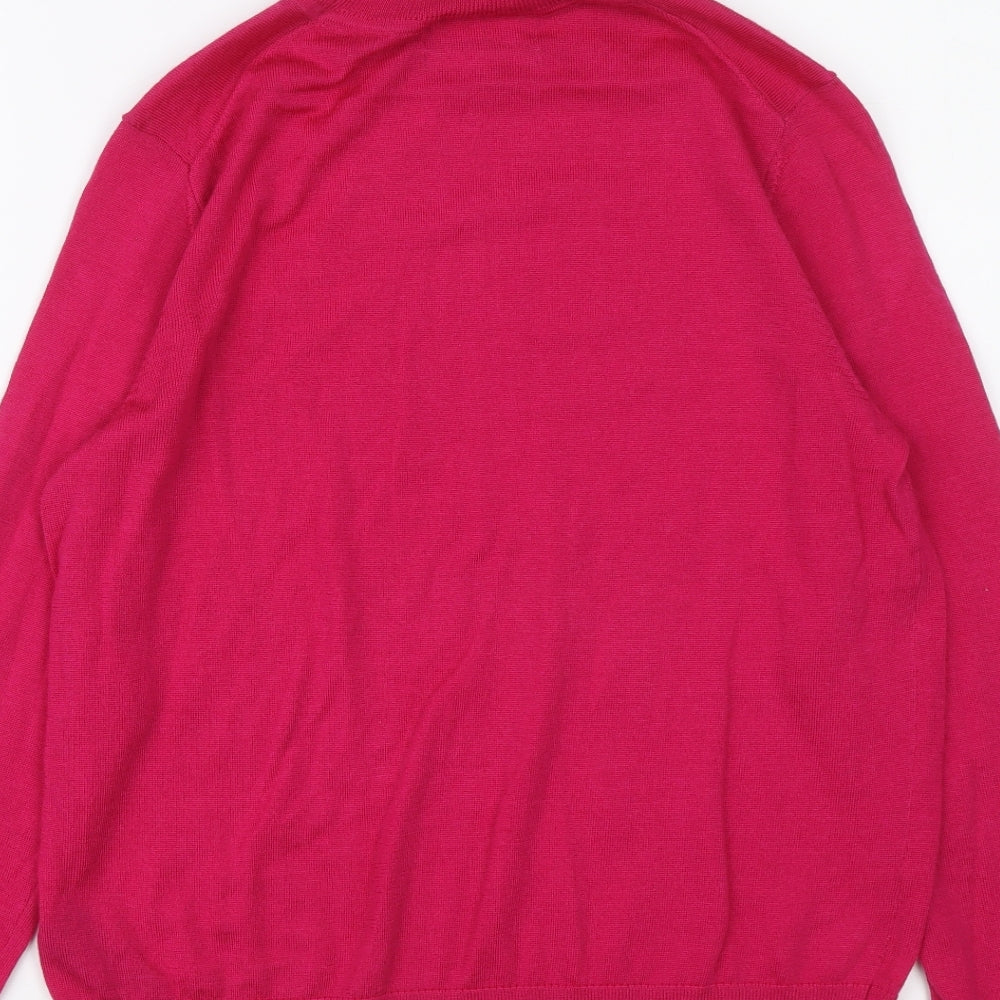 Marks and Spencer Womens Pink Roll Neck Wool Pullover Jumper Size 10