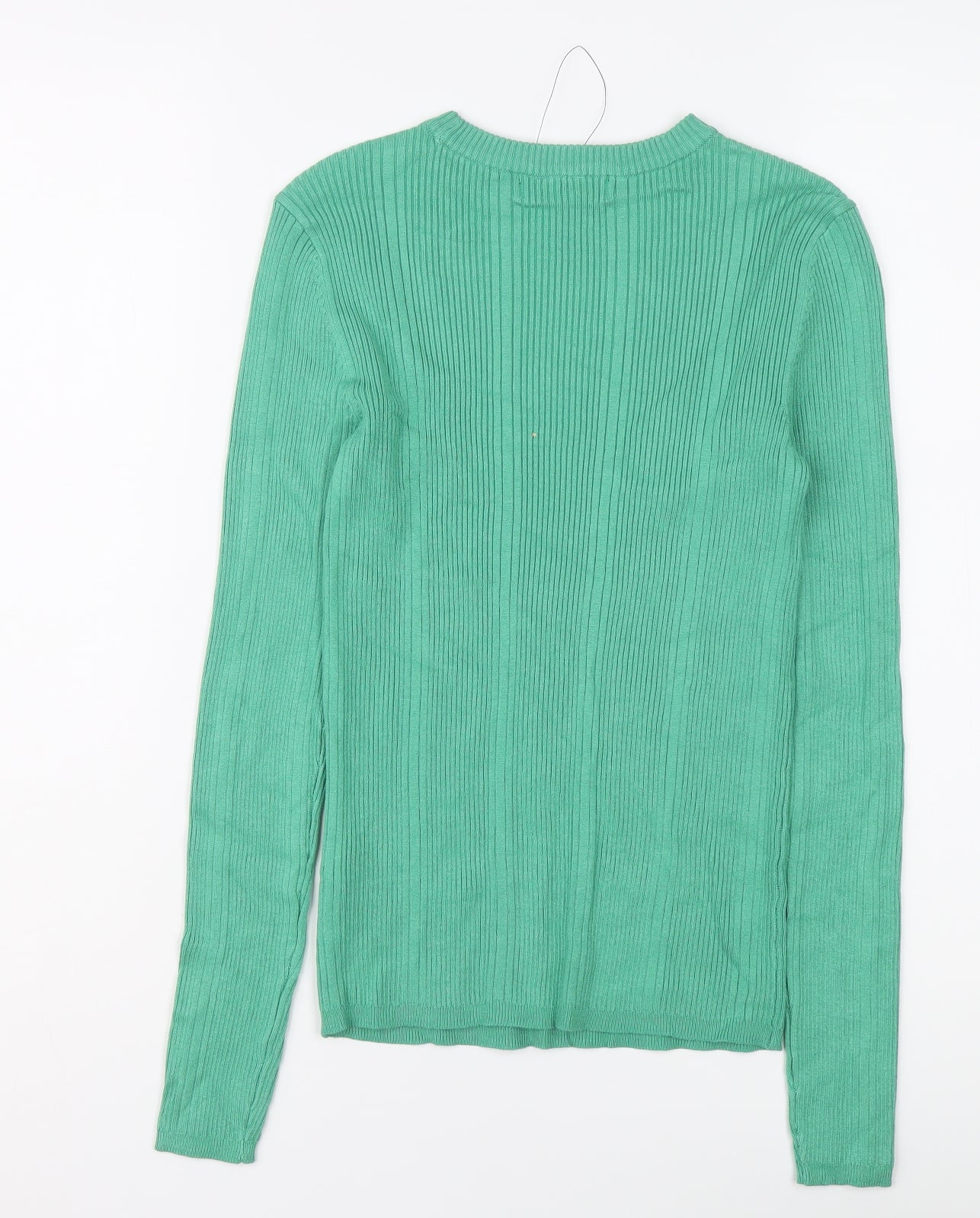 Marks and Spencer Womens Green Round Neck Viscose Pullover Jumper Size 8