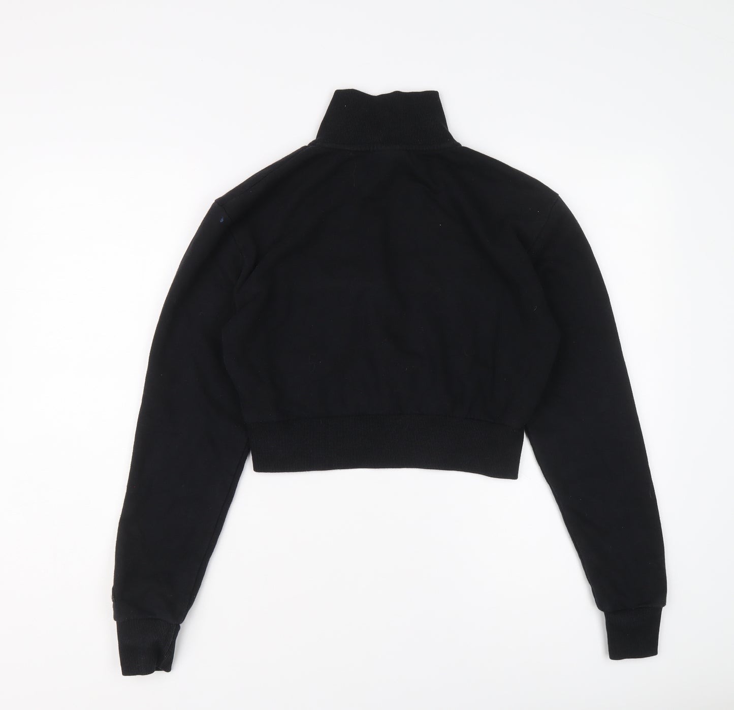 ellesse Womens Black Cotton Pullover Sweatshirt Size 4 Zip