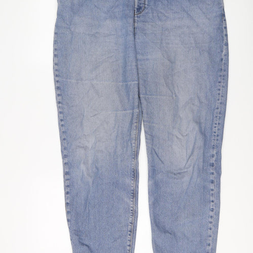 Hobbs Womens Blue Cotton Mom Jeans Size 18 L27 in Regular Button