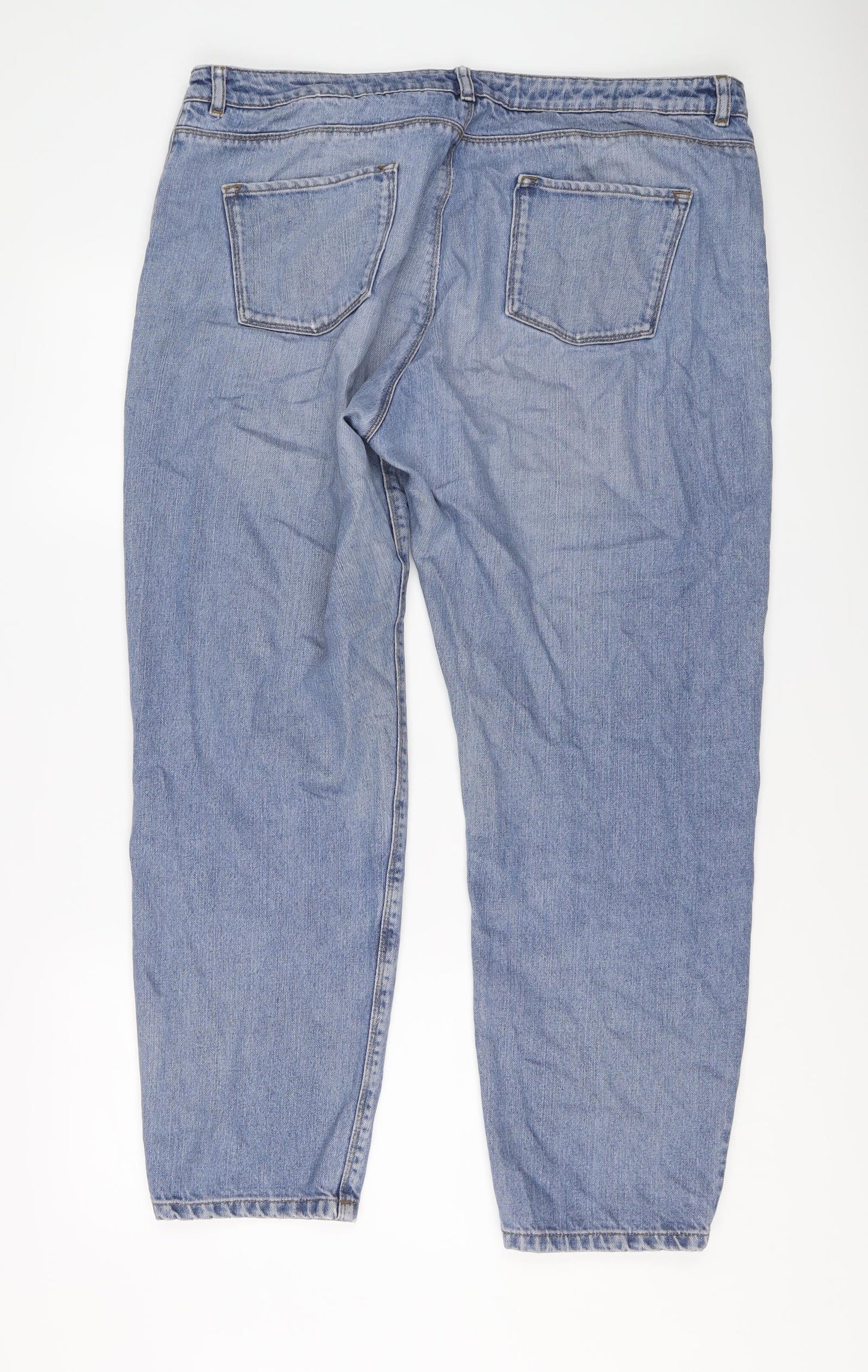 Hobbs Womens Blue Cotton Mom Jeans Size 18 L27 in Regular Button