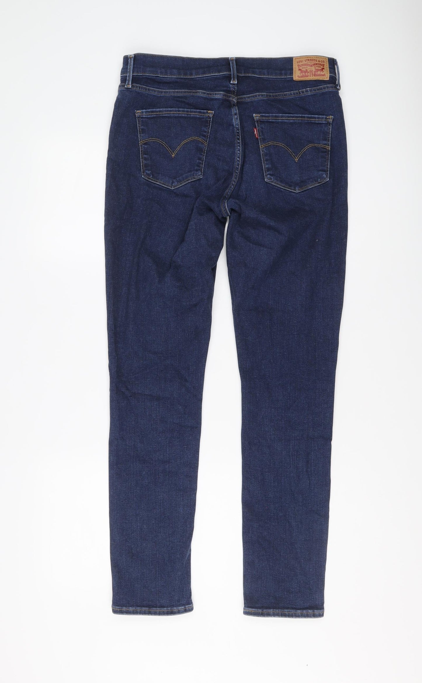 Levi's Womens Blue Cotton Straight Jeans Size 32 in L31 in Regular Button