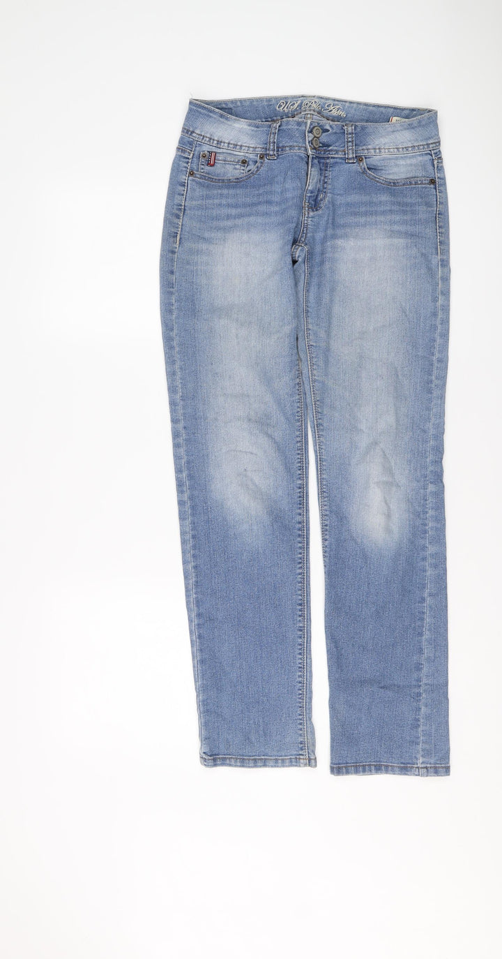 US Polo Assn. Womens Blue Cotton Straight Jeans Size 30 in L30 in Regular Button