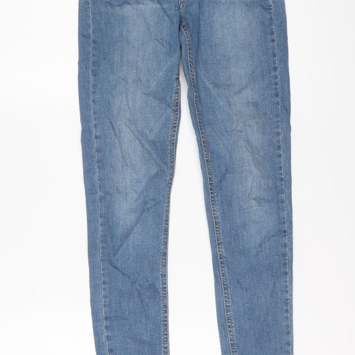 Topshop Womens Blue Cotton Skinny Jeans Size 26 in L29 in Regular Button