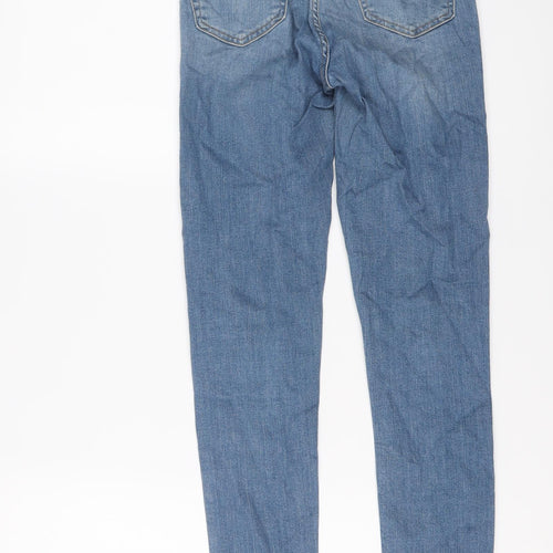 Topshop Womens Blue Cotton Skinny Jeans Size 26 in L29 in Regular Button