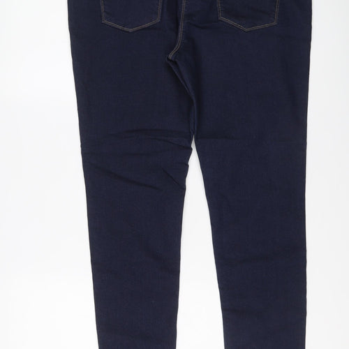 NEXT Womens Blue Cotton Skinny Jeans Size 18 L29 in Regular Button
