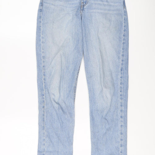 New Look Womens Blue Cotton Straight Jeans Size 6 L26 in Regular Button