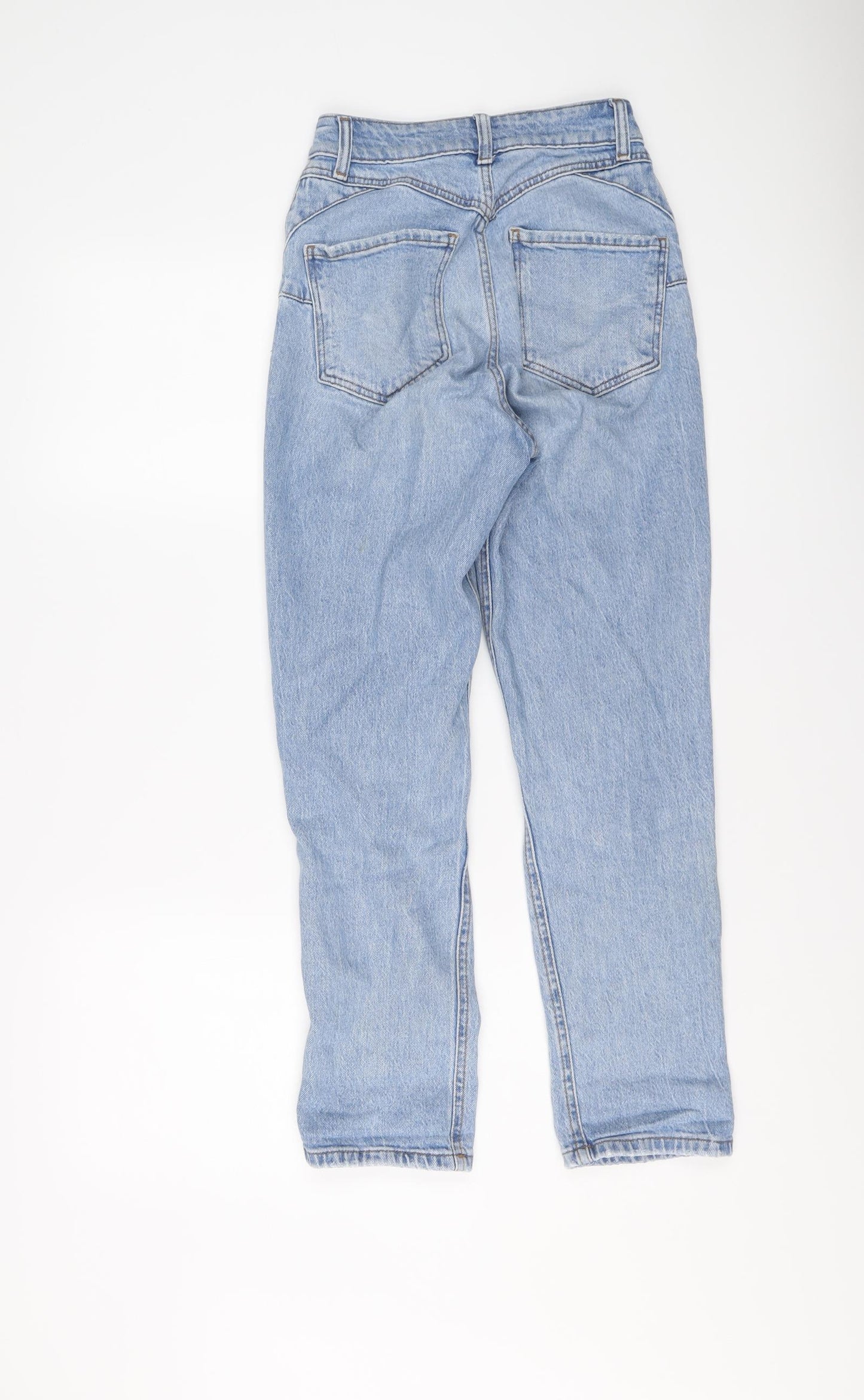 New Look Womens Blue Cotton Straight Jeans Size 6 L26 in Regular Button