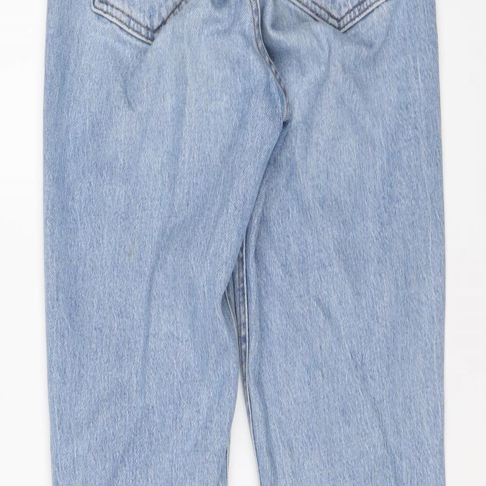 New Look Womens Blue Cotton Straight Jeans Size 6 L26 in Regular Button