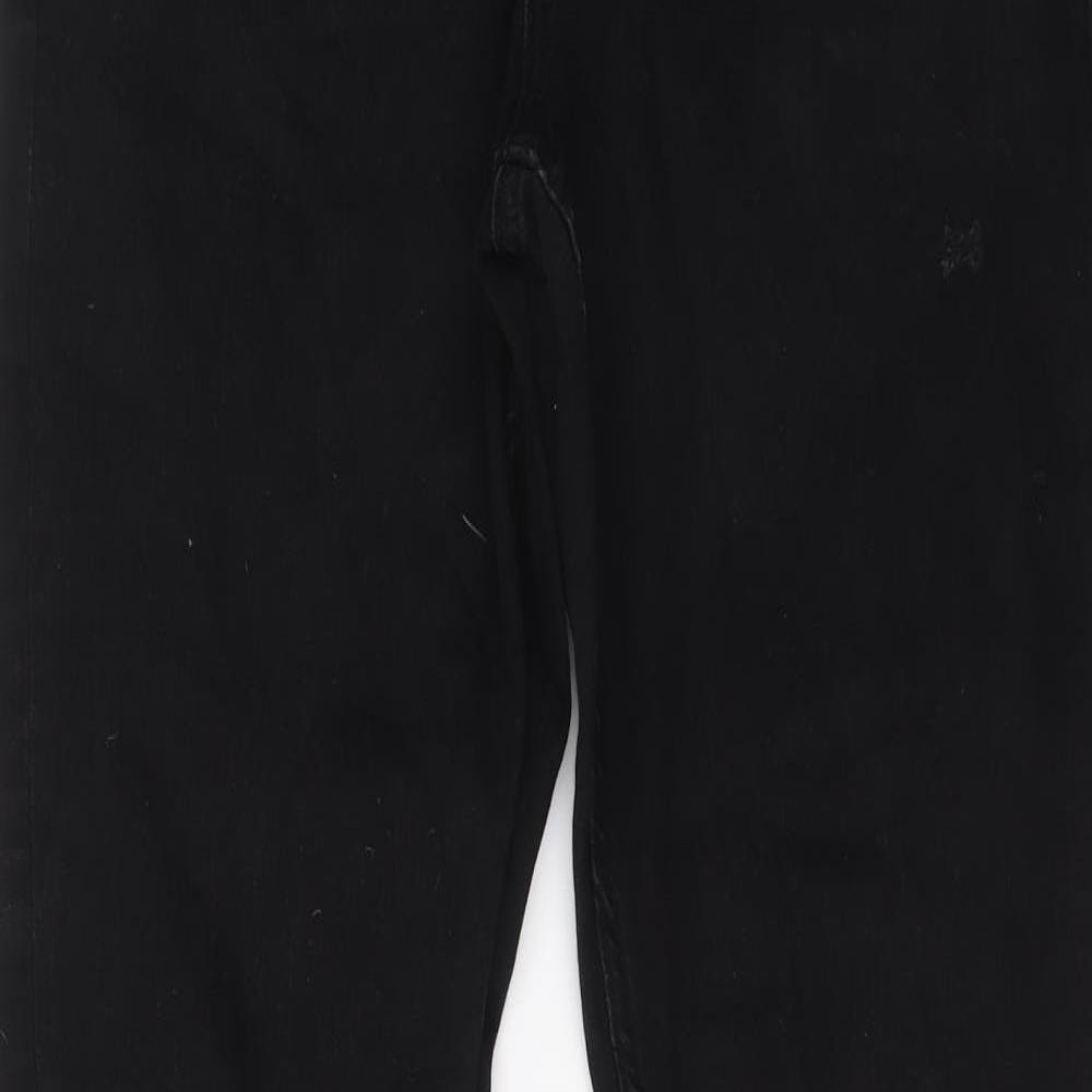 Denim & Co. Mens Black Cotton Straight Jeans Size 36 in L30 in Regular Button