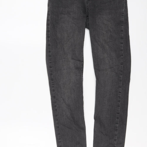 Denim & Co. Womens Grey Cotton Skinny Jeans Size 6 L29 in Regular Button