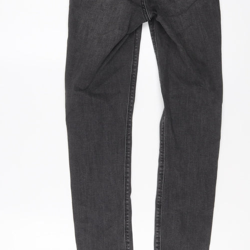 Denim & Co. Womens Grey Cotton Skinny Jeans Size 6 L29 in Regular Button