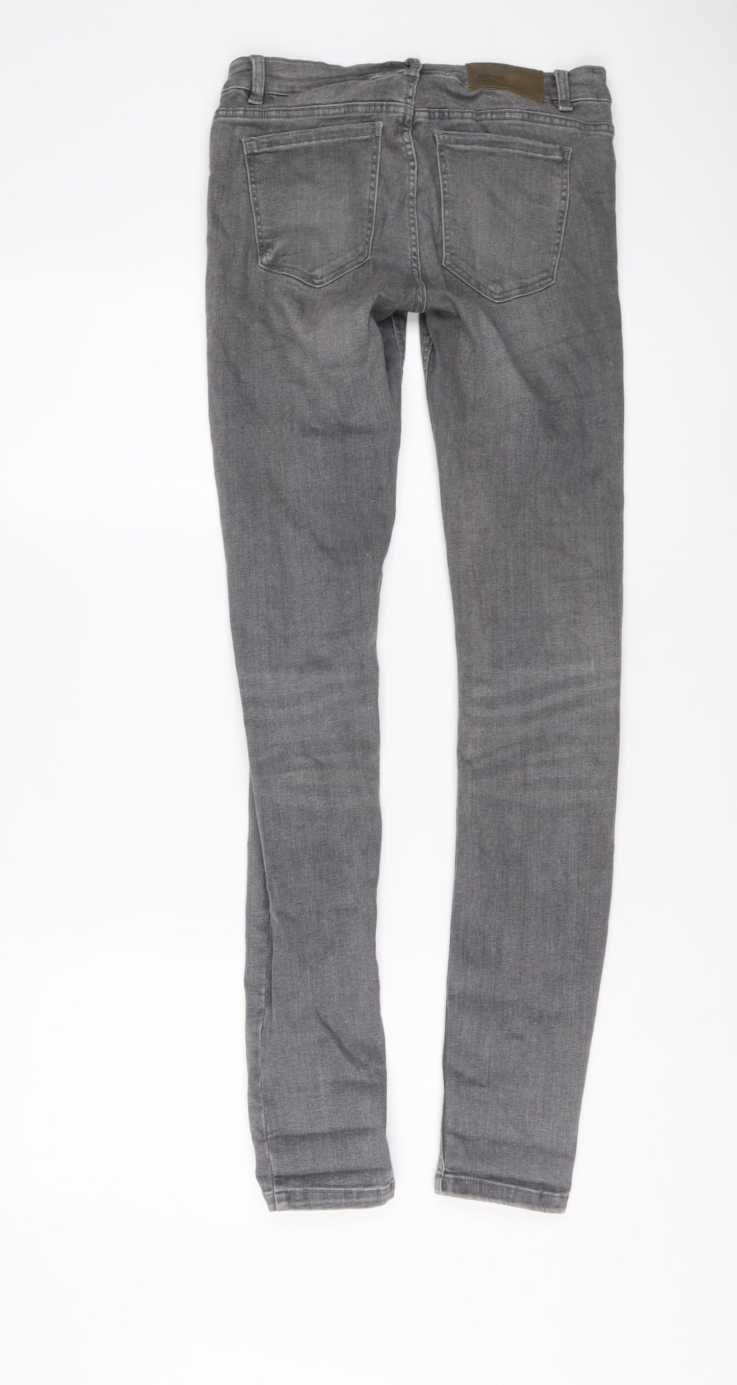 Zara Womens Grey Cotton Skinny Jeans Size 10 L31 in Regular Button