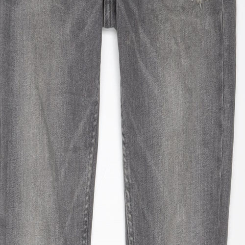 Zara Womens Grey Cotton Skinny Jeans Size 10 L31 in Regular Button