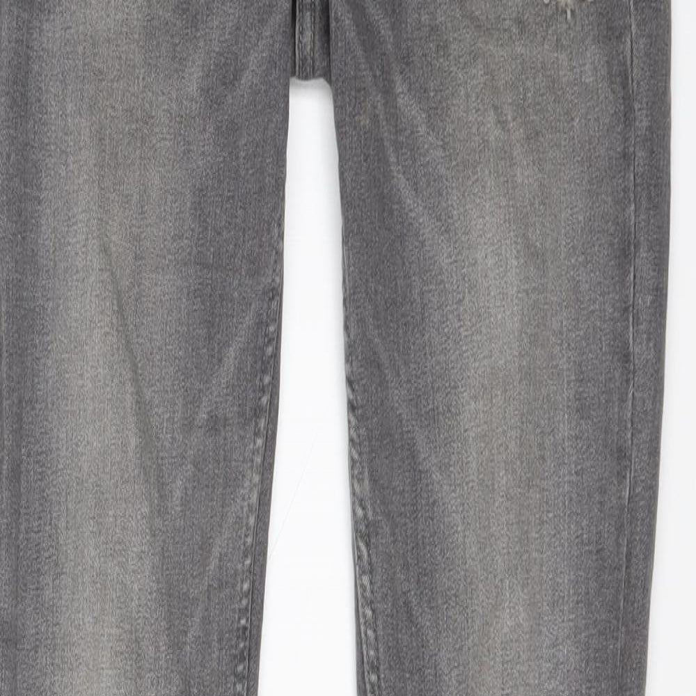 Zara Womens Grey Cotton Skinny Jeans Size 10 L31 in Regular Button