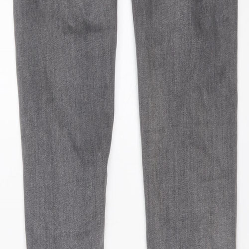Zara Womens Grey Cotton Skinny Jeans Size 10 L31 in Regular Button
