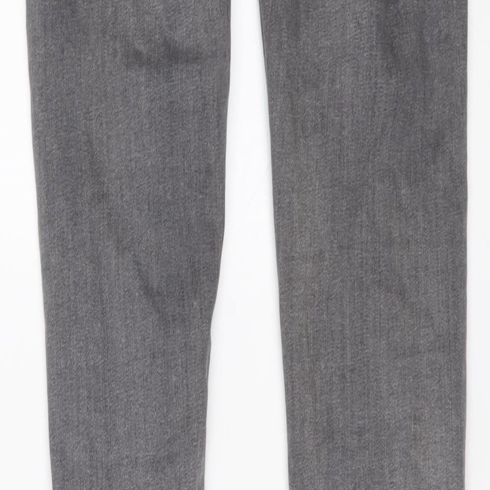 Zara Womens Grey Cotton Skinny Jeans Size 10 L31 in Regular Button