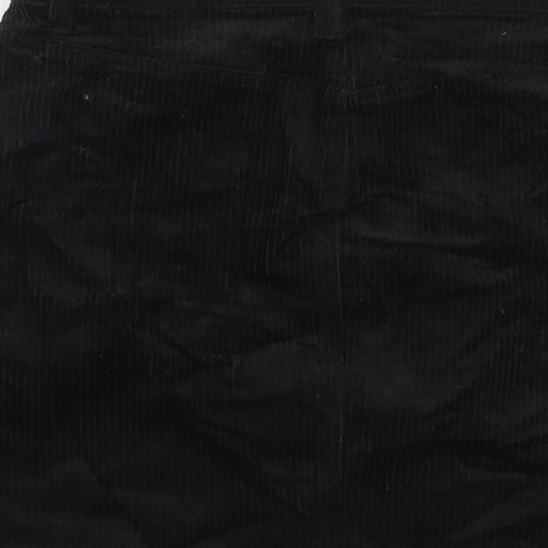 Monki Womens Black Cotton Mini Skirt Size 28 in Button