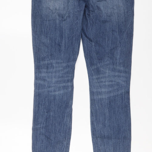 NEXT Womens Blue Cotton Skinny Jeans Size 10 L29 in Regular Button
