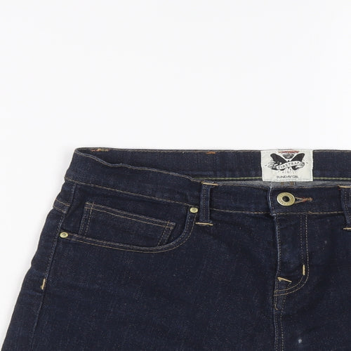 Firetrap Womens Blue Cotton Hot Pants Shorts Size 27 in L3 in Regular Button
