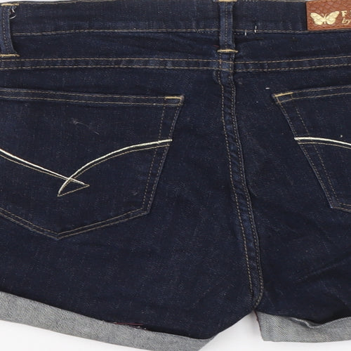 Firetrap Womens Blue Cotton Hot Pants Shorts Size 27 in L3 in Regular Button