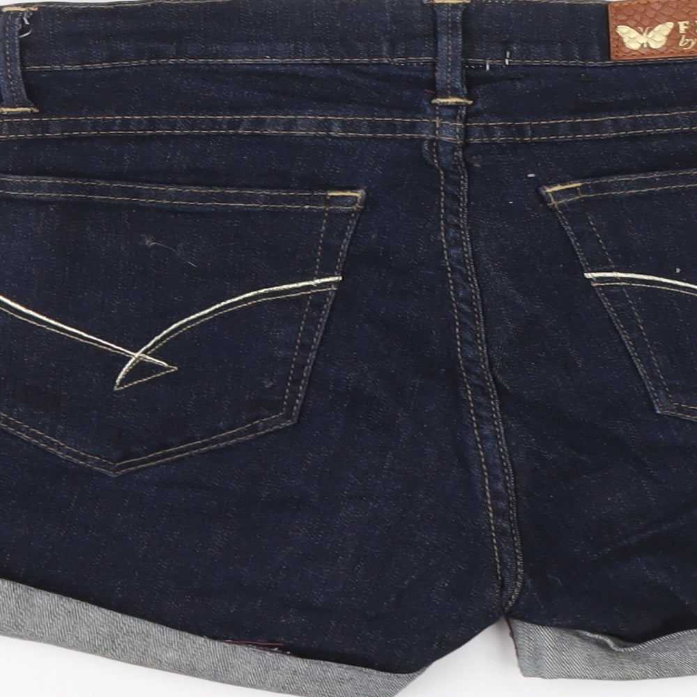 Firetrap Womens Blue Cotton Hot Pants Shorts Size 27 in L3 in Regular Button