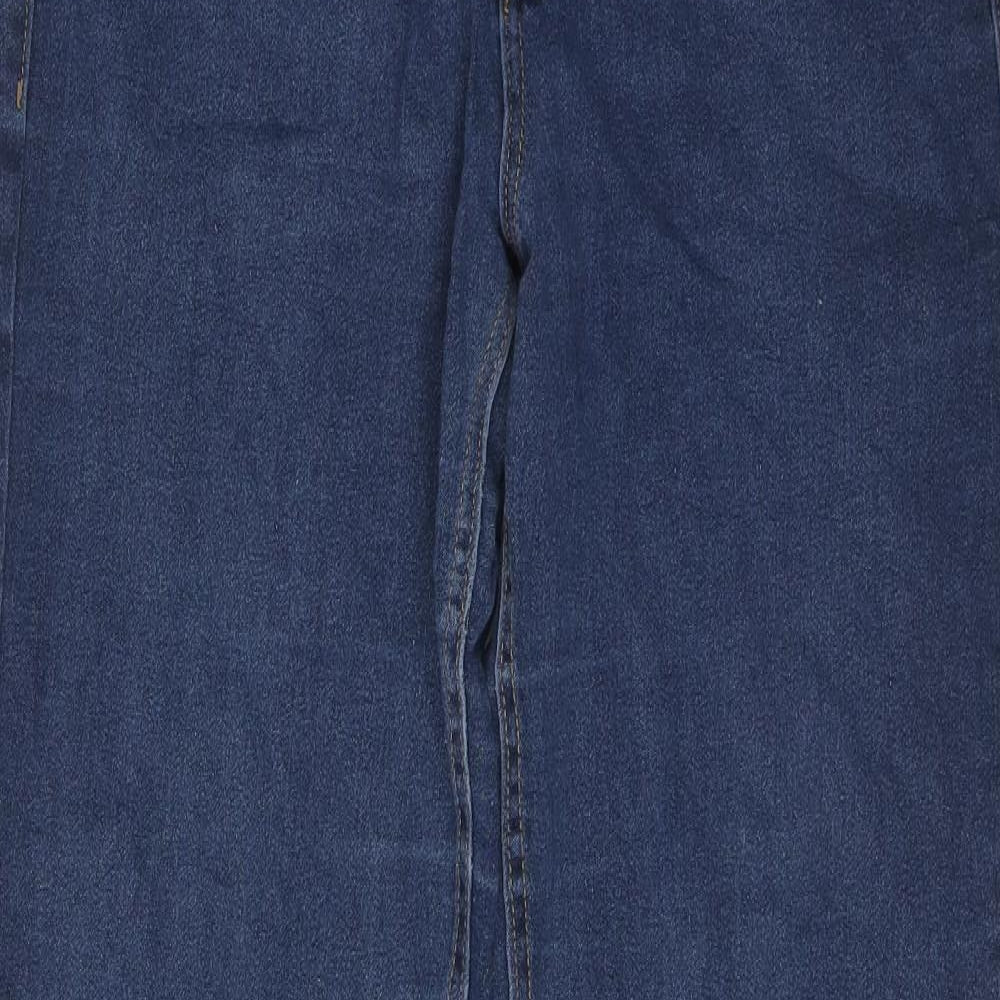 Angels Womens Blue Cotton Straight Jeans Size 14 L26 in Regular Button