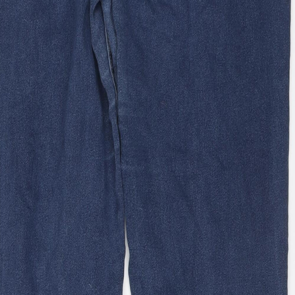 Angels Womens Blue Cotton Straight Jeans Size 14 L26 in Regular Button